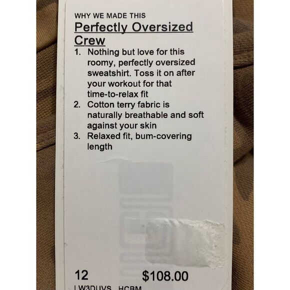 Lululemon Perfectly overside crew sz 12 - Picture 4 of 5